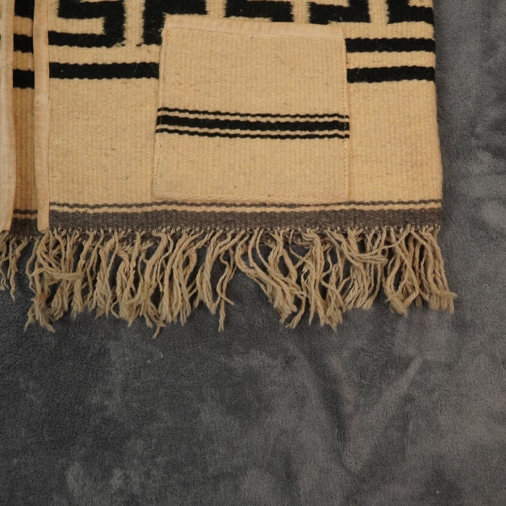 VTG Zapotec Oaxaca Handwoven Wool Gabán Vest Aztec Warrior Greca Band Starburst - Picture 6 of 14